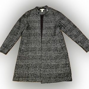 Black & White Houndstooth Overcoat